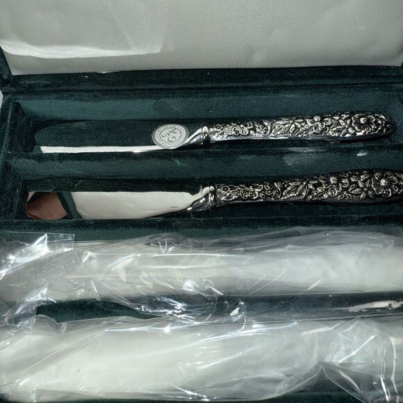 Neiman Marcus Silverplate Spreading Knives with Fitted Box Set of 6 by Godinger - Picture 4 of 4
